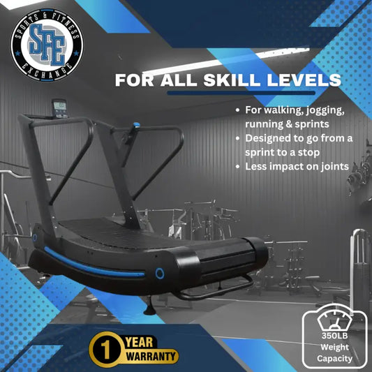 Curved manual treadmill ideal for first responders, firefighters, and police training