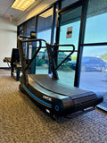 Curved manual treadmill with digital display for first responders, firefighters, police