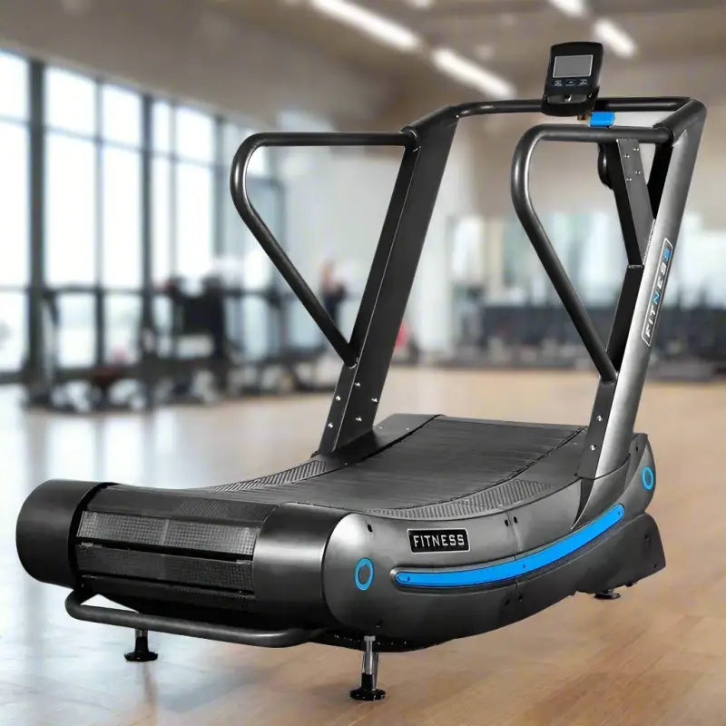 Curved manual treadmill with handrails for first responders and firefighter training at SFE Air Runner Pro