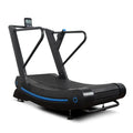 Curved manually powered treadmill ideal for first responders, firefighters, and police training