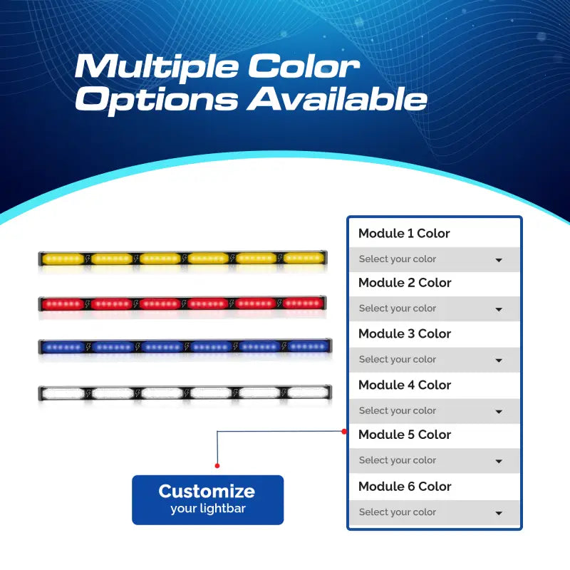 Customizable lightbar options on UBL U-Lite 600 Stick Light for first responders