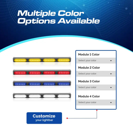 Customizable lightbar options on UBL U-Lite 400 Stick Light for first responders and firefighters