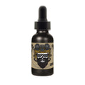 Dark dropper bottle of Breach Beard Oil featuring bearded skull logo and sunglasses