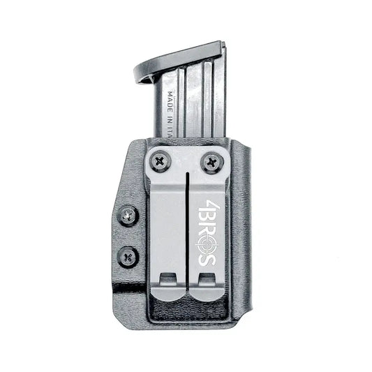 Dark gray Kydex P320 XTEN magazine holster with belt clips and secure magazine retention
