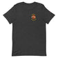 Dark Gray Heather t-shirt with circular emblem, part of Engine 19 collection