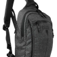 Dark grey tactical sling backpack with zippered compartments for concealed carry sling