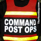 Red Davis County Reflective Pullover Vest with COMMAND POST OPS and yellow reflective stripes