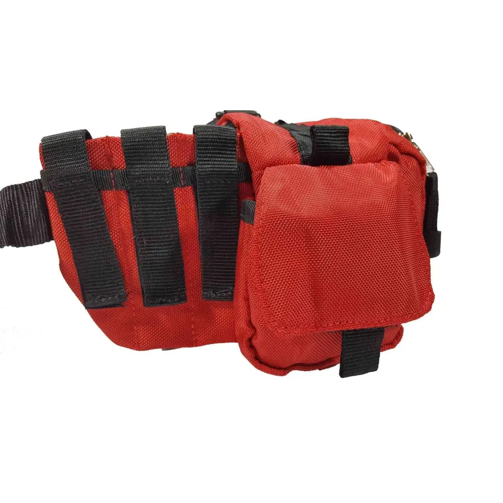 Deluxe First Aid Nylon Star of Life Logo Fanny Pack EMT Paramedic Bag With Internal Pockets - Red - Chief Miller Apparel