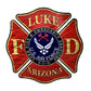 Fire department emblem for Luke Air Force Base in Arizona on custom logo metal sign