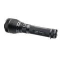 Black tactical flashlight with textured grip and cooling fins for X10K Destroyer rescue light