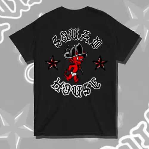 Classic Squad House Devil Baby Tee with Red Dancing Figure Design - Chief Miller Apparel