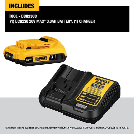 DeWalt DCB203C 20V MAX Battery Pack with Charger for efficient power and performance