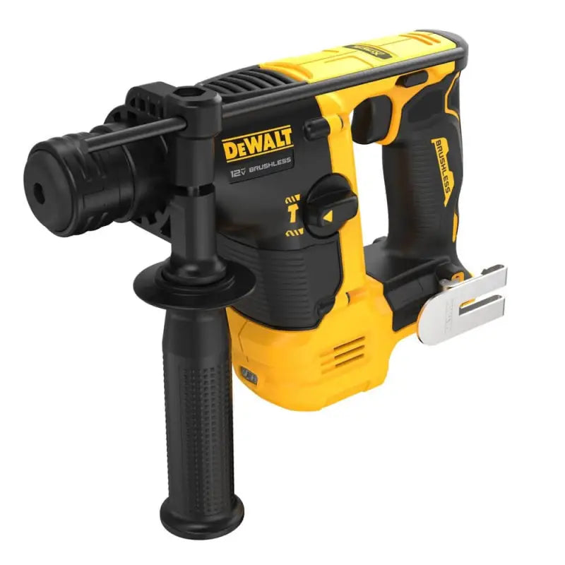 DeWALT DCH072B XTREME 12V MAX Brushless Cordless Rotary Hammer in black and yellow