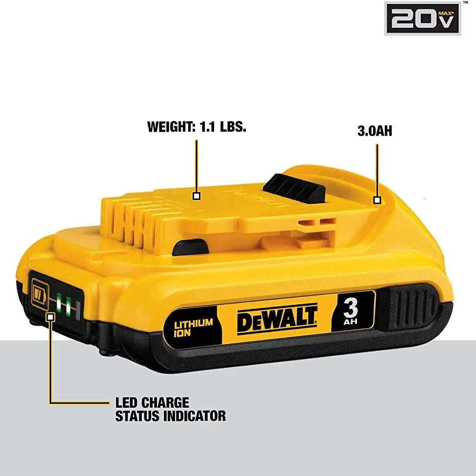 Chief Miller Power Tool Batteries DEWALT DCB203C 20V MAX* Battery Compact 2.0Ah Pack with Charger Apparel