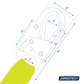 Diagram of a safety hook with dimensions for Single Leg Internal Shock-Absorbing Lanyard