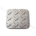 Square Diamond Plate Coasters set of 4 featuring raised diagonal pattern metal sheet