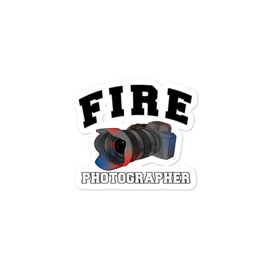 Digital camera icon with FIRE PHOTOGRAPHER text for a high opacity photographer decal