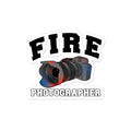 Digital camera with blue and black FIRE PHOTOGRAPHER decal for first responders
