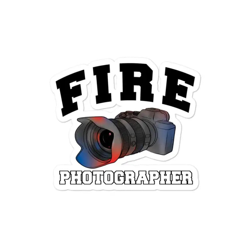 Digital camera with blue and black FIRE PHOTOGRAPHER decal for first responders