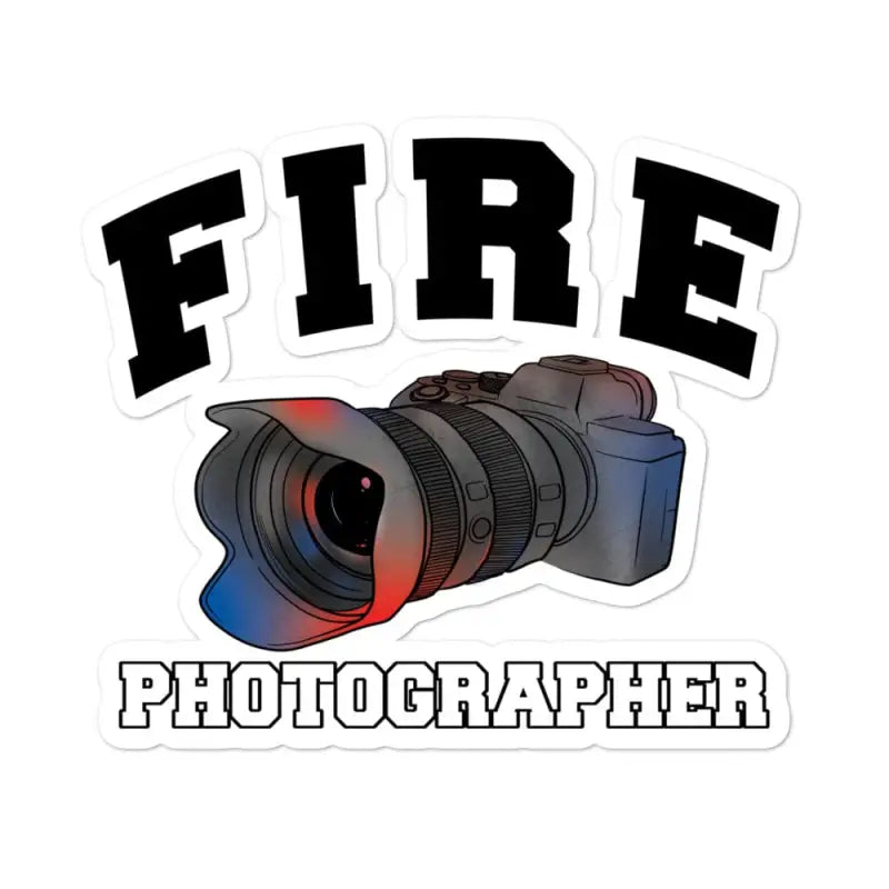 Digital illustration of a high opacity photographer decal featuring FIRE PHOTOGRAPHER text