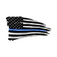 Distressed American Battle Flag with a thin blue line - military design in red silver blue