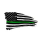 Distressed American Battle Flag with a thin green line symbolizing military support