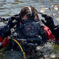 Diver in full gear wearing BA SHIELDS FFM Shield for first responders, firefighter, police