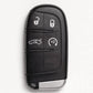 Black Dodge key fob with four buttons in a durable key fob holder, coyote brown