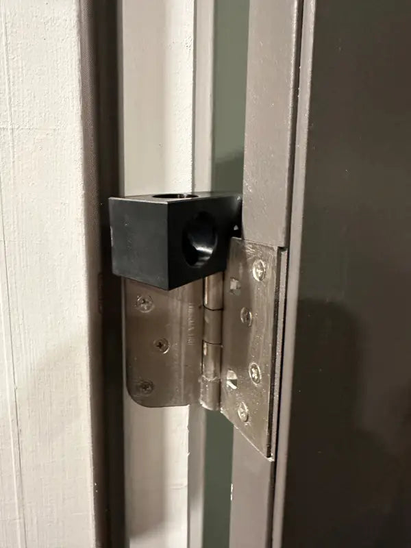 Door hinge with Onyx Wedge- Fiberglass/Plastic Door Chock black square attachment