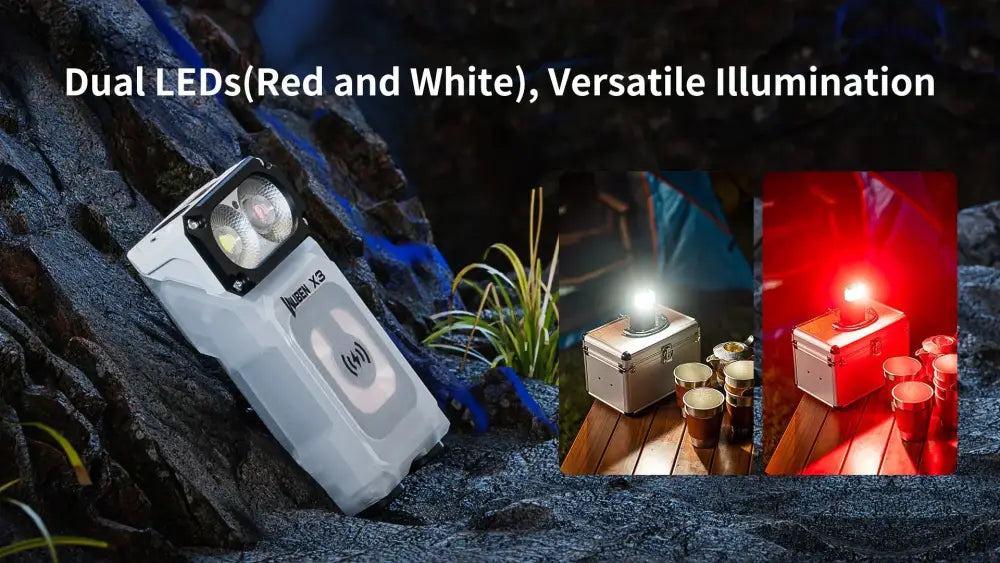 Dual LED Wuben X3 Beacon All-in-One Flashlight with red and white illumination modes