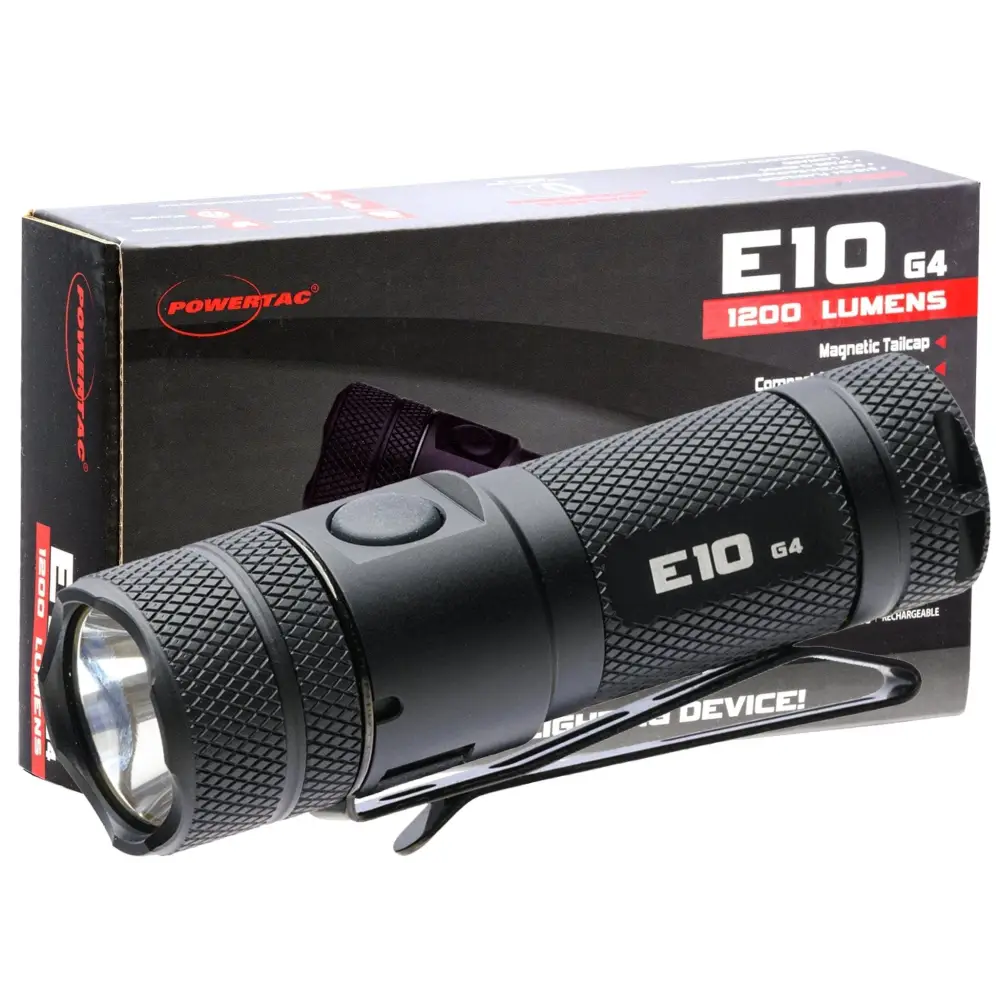 Chief Miller Hardware > Tools > Flashlights & Headlamps > Flashlights E10-G4 1,200 Lumen Magnetic Tail Cap EDC Flashlight Apparel