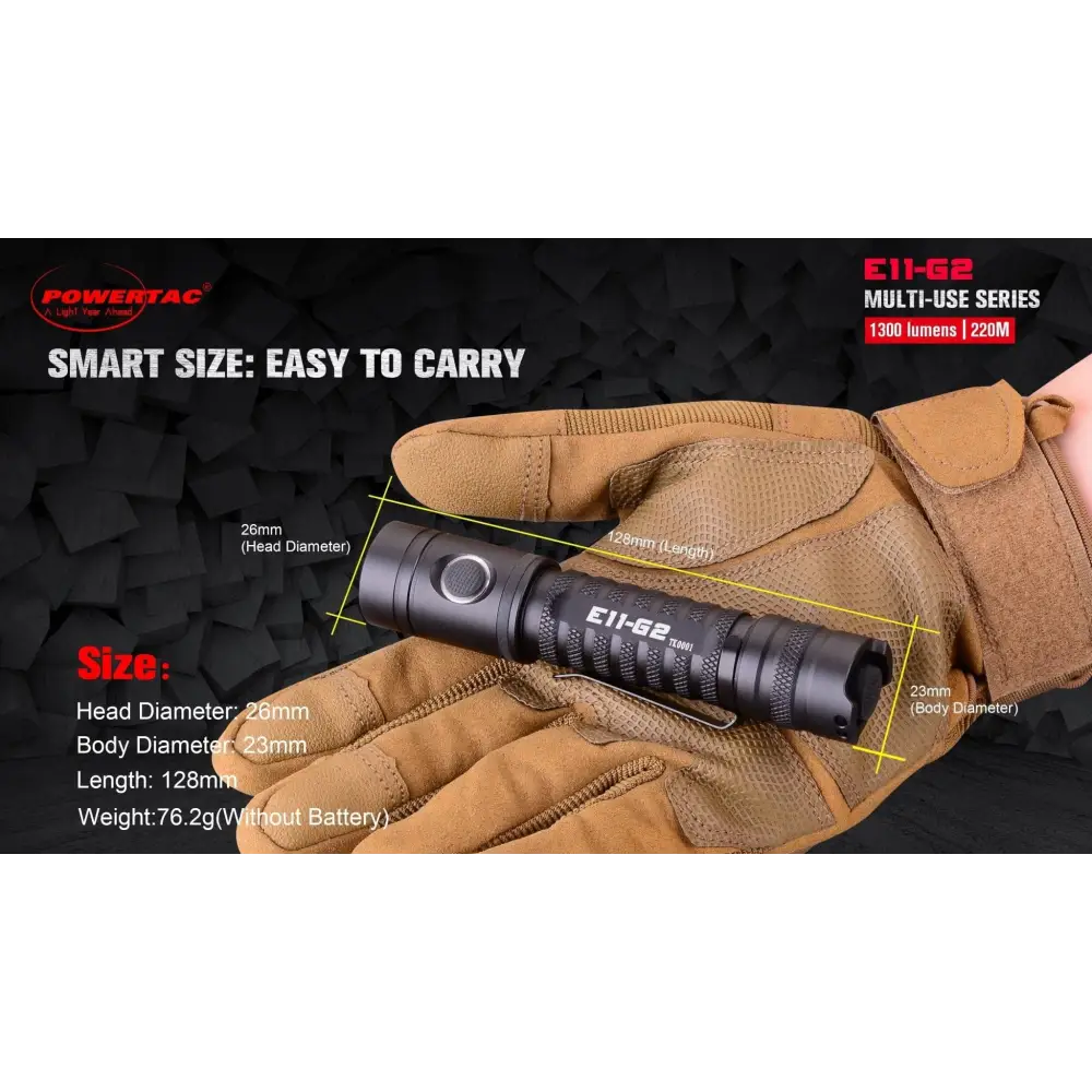 Chief Miller Hardware > Tools > Flashlights & Headlamps > Flashlights E11-G2 -1300 Lumen Rechargeable EDC Flashlight Apparel