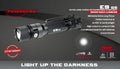 Black Powertac E9 GEN5 Long Throw Tactical EDC Flashlight with 3000 Lumen details