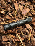 Black Powertac E9 GEN5 Tactical EDC Flashlight with textured grip and 3,000 lumen output