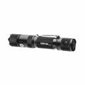 Black tactical LED flashlight with textured grip for Powertac E9R Gen4 2,550 Lumen Tactical EDC