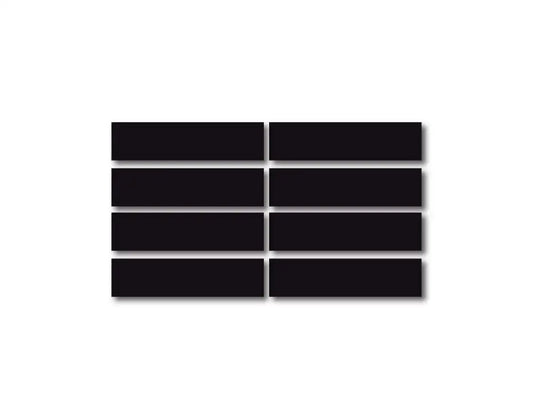 Eight black reflective helmet bars arranged in parallel rows for enhanced visibility