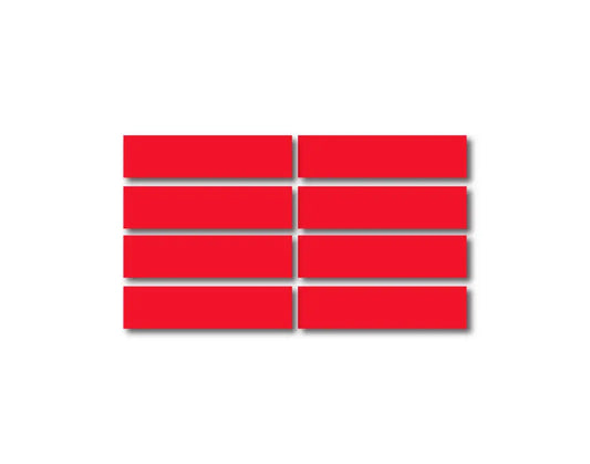 Eight red reflective helmet bars in four horizontal rows for visibility and safety