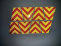Eight yellow chevron reflective tiles in red and yellow for BLACKED OUT CHEVRON REFLECTIVE HELMET