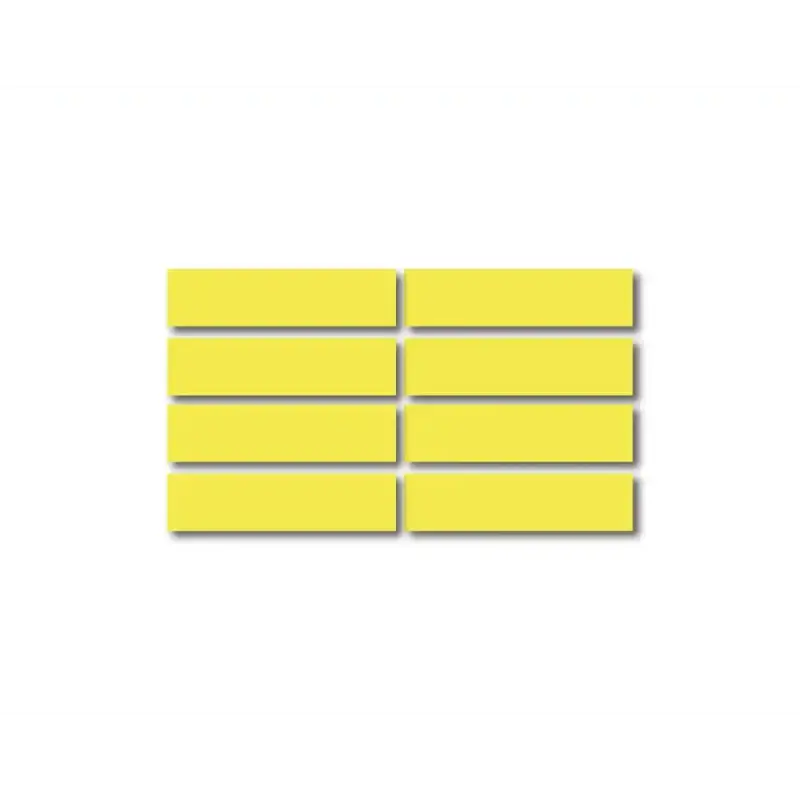 Eight yellow rectangular blocks in a pack for Lime Green Reflective Helmet Bar