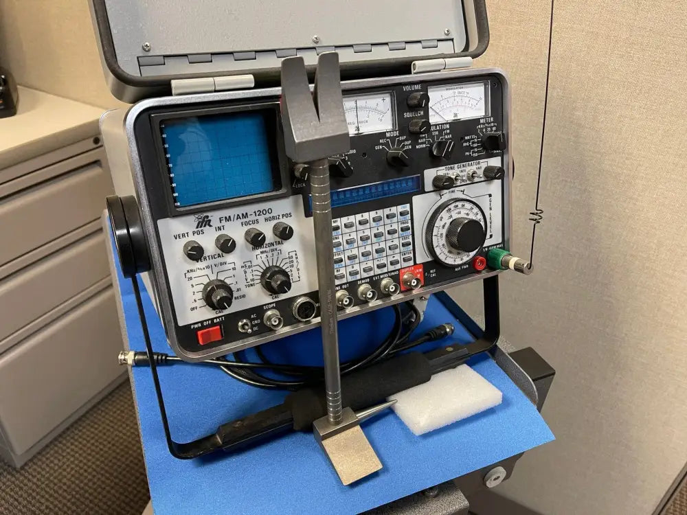 Electronic test equipment on a blue stand for the 12 inch XL Ti Hooligan Forced Entry Tool