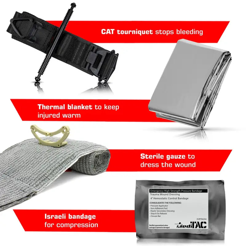Emergency first aid kit for bleeding control ideal for first responders and firefighters