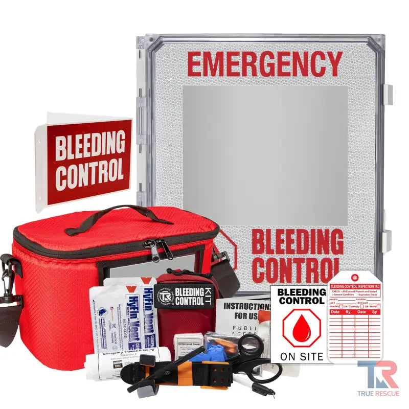 Emergency Bleeding Control Kit Package with medical supplies for outdoor bleeding control