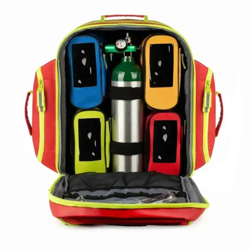 Emergency medical response bag with oxygen tank in Scherber Ultimate First Responder Trauma O2 Backpack