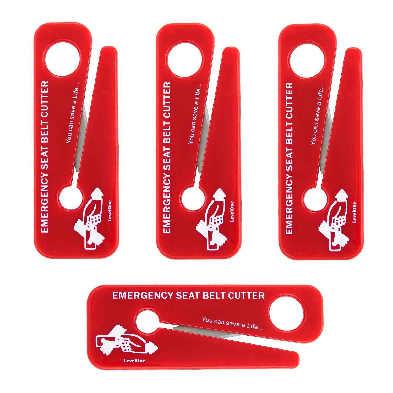 Chief Miller Seat Belt Cutters Emergency Seat Belt Cutters Rescue Lifesaver, EMS Tools - Red 4-Pack Apparel