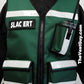 Green EMS Radio Vest with reflective stripes and SLAC ERT text for emergency response