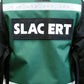 Green emergency response vest with SLAC ERT, reflective stripes, and cord lock for EMS Radio Vest