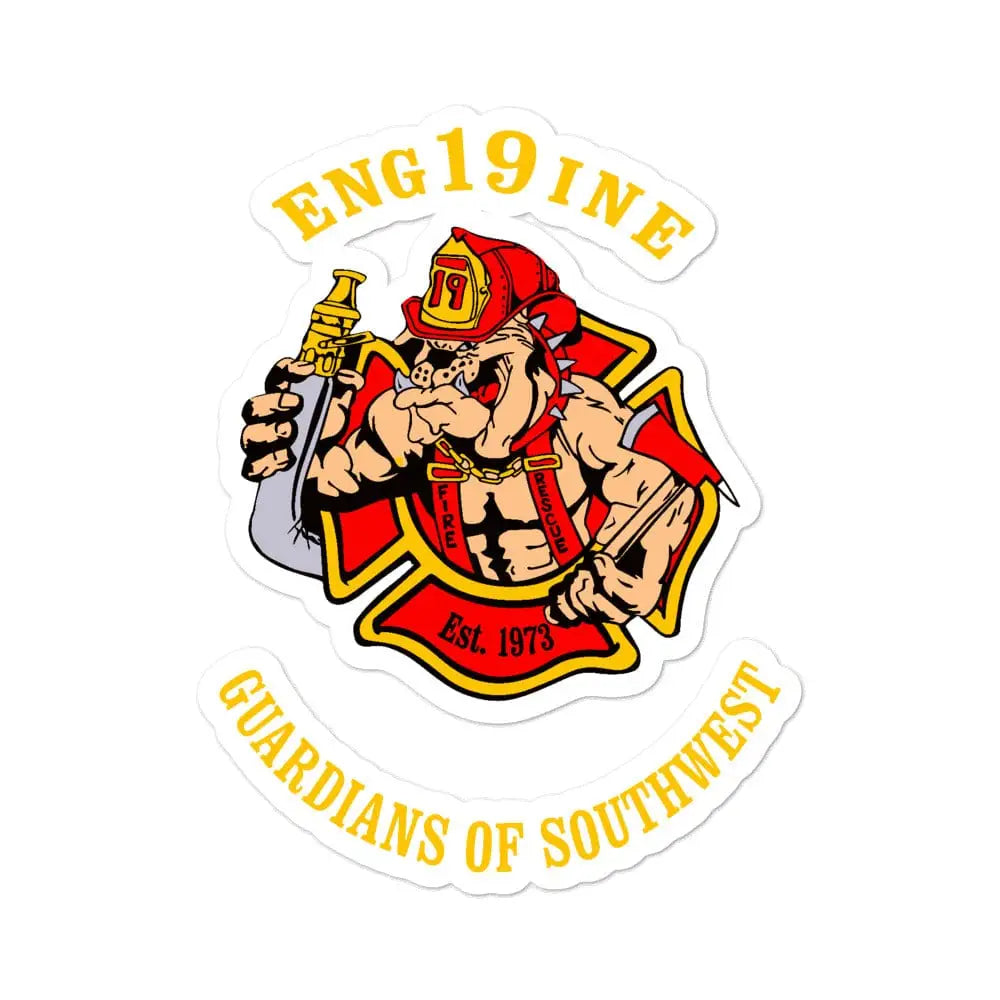 Engine 19 Bubble-free stickers - Chief Miller Apparel