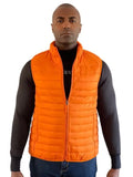 Bright orange quilted puffer vest from Equinoxx Stage with zipper front for versatility