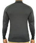 Dark gray long-sleeve mock neck compression shirt for Equinoxx Stage 3 collection