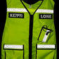 High-visibility neon yellow ESCA Vest with reflective stripes and lower pockets